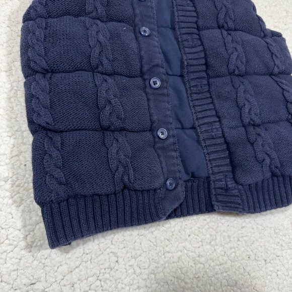 Janie & Jack Cable Knit Puffer Sweater Vest Toddler Unisex Size 3 to 4 yrs Blue - Picture 2 of 6